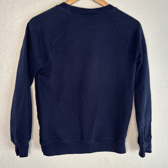 J. Crew Greenwich Village Navy Blue Sweatshirt Embroidered Sporty Preppy NYC Map - Picture 5 of 5